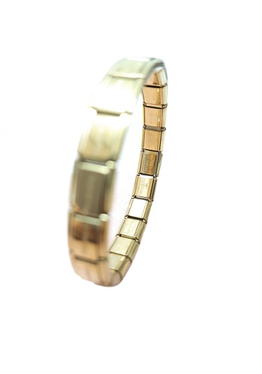 Çelik Bileklik İtalyan Charm Model Unisex Erkek Kadın 3 Mm 18 Cm Altın Sarısı Gold Gold