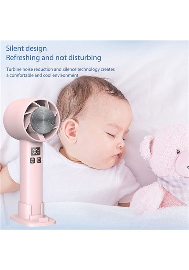 Mini El Fan Yarıiletken Soğutma 1800 Mah Taşınabilir Usb Hava Soğutma Fanı Açık Ev Için Telefon Standı Ile-a 9106 Var Ayaklı Beyaz 5 Adetten Az