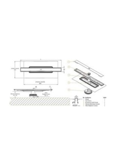 Hüppe Galata A Duş Kanalı Yandan Çıkışlı, 60cm, Parlak Altın, 47h00210000pa014 Altın