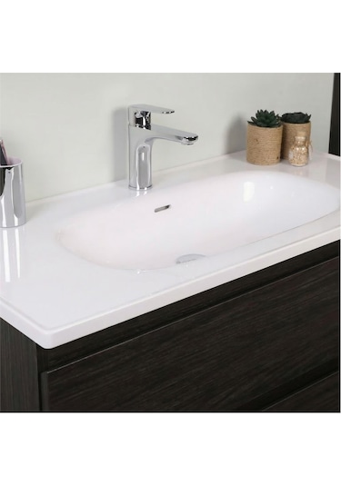 Kobos Lignum 100 Cm Banyo Dolabı Seti Watson Siyah
