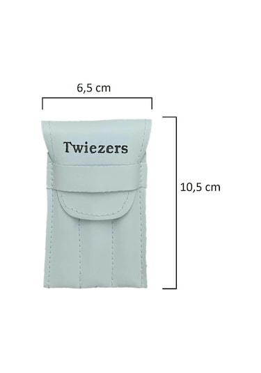 Twiezers Twzset3111 Deri Çantalı 3'lü Paslanmaz Çelik Cımbız Seti - Beyaz/beyaz