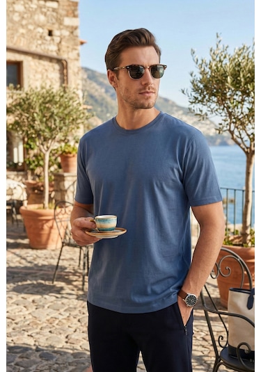 Buratti Erkek T Shirt 5902985 İndigo İndigo