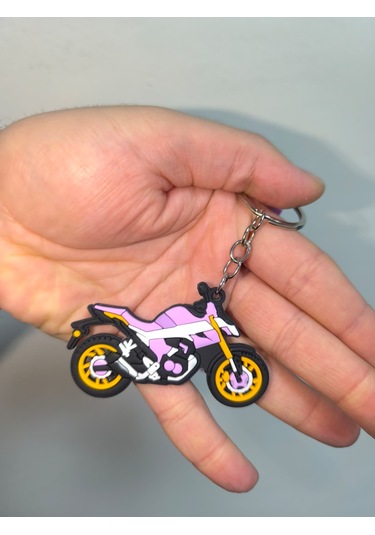 Silikon Kaliteli Motosiklet Anahtarlığı Esnek, Dayanıklı Ve Şık Tasarım Mor