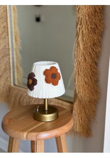 Punch Kadife Masa Lambası Alt Eskitme Gold Kablosuz Masa Üstü