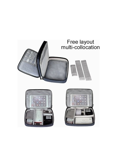 Sones İpad İçin Büyük Naylon Su Geçirmez Kutu Tipi Çok İşlevli Saklama Çantası, Boyut: 29 X 21 X 8 Cm Lacivert