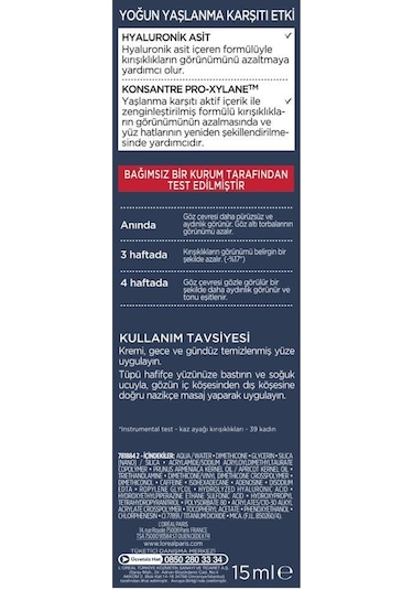 L'Oreal Paris Revitalift Lazer X3 Yaşlanma Karşıtı Göz Bakım Kremi 15 ML