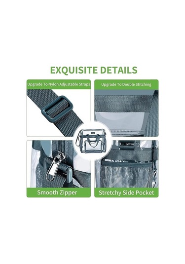 Didadodo Şeffaf Spor Çantası - Stadyum, Seyahat & Günlük Kullanım İçin Pratik 12x12x6 Cm Diğer