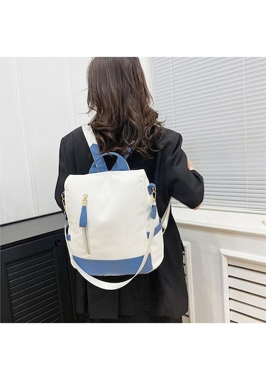 Fastbuy Kadınlar Okul Çift Omuz Büyük Kapasiteli Günlük Sırt Çantası Sky Blue Çok Renkli