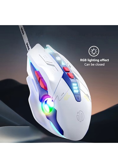 Inphic W9p Parlayan Bilgisayar Oyun Kablolu Fare Sessiz Sürüm Diğer