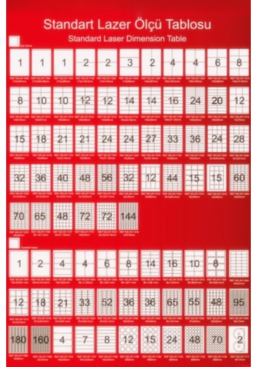 Laser Etiket 105x56 Mm No: 10 5 Paket 100 Sayfa Lazer Etiket 1