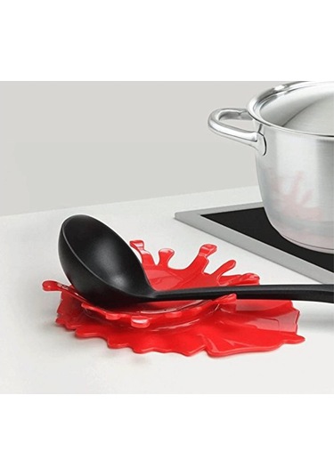 Xindoker Silikon Domates Sosu Kaşık Tutucusu, Önleyici Mutfak Beste, Yaratıcı Pişirme Aracı