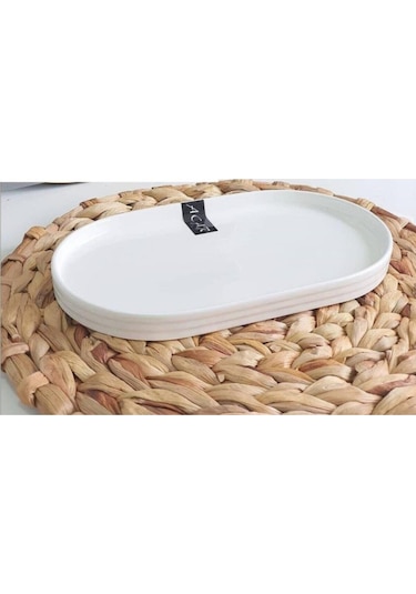 Bone Porselen 26x15 Cm 6'lı Oval Kayık Tabak 10344 Beyaz