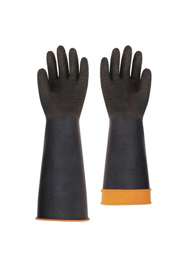 Kauçuk Eldiven Uzun Tırtıklı İş Güvenliği Starline Koruyucu Kaymaz Yüzeyli Tasarım