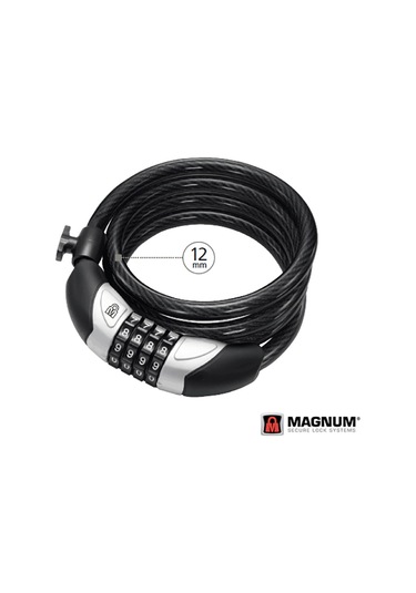 Magnum 12X1800 Şifreli Bisiklet Kilidi 3110 Mat Siyah - Yeşil