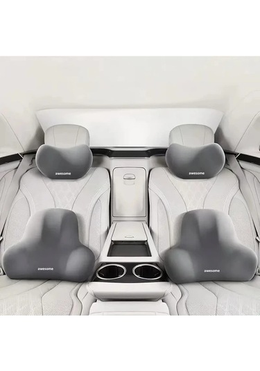 Fochsia Hafızalı Ofis Kolçak Yastığı - Duruş Düzeltici Gri Bel Desteği Yıkanabilir Gri Bel Desteği