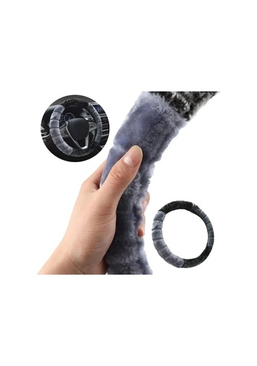 Liangmei Sevimli Karikatür Kulak Direksiyon Kapağı - Kadın Araba