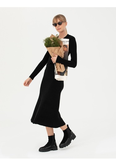 Pierre Cardin Kadın Siyah Etek Triko 50276344-vr046 Siyah