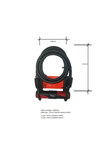 Epic Uvy U-kilit Anahtarlı Siyah