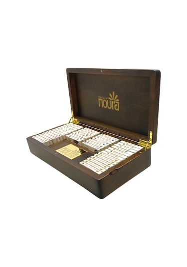 Noura Natural Hediyelik Lüks Ahşap Çay Kutusu 40’lı
