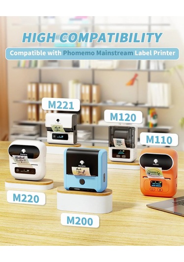 50 X 30 Mm Şeffaf Termal Etiket 230 Adet - Phomemo M110/m120/m150/m200/m220/m221 1