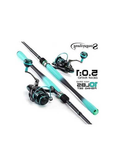 Didadodo Levrek Turna Balıkçılık Karbon Fiber İplik Kamışı 1.8m 2000 Serisi Ve Makara Kombinasyonu Turkuaz