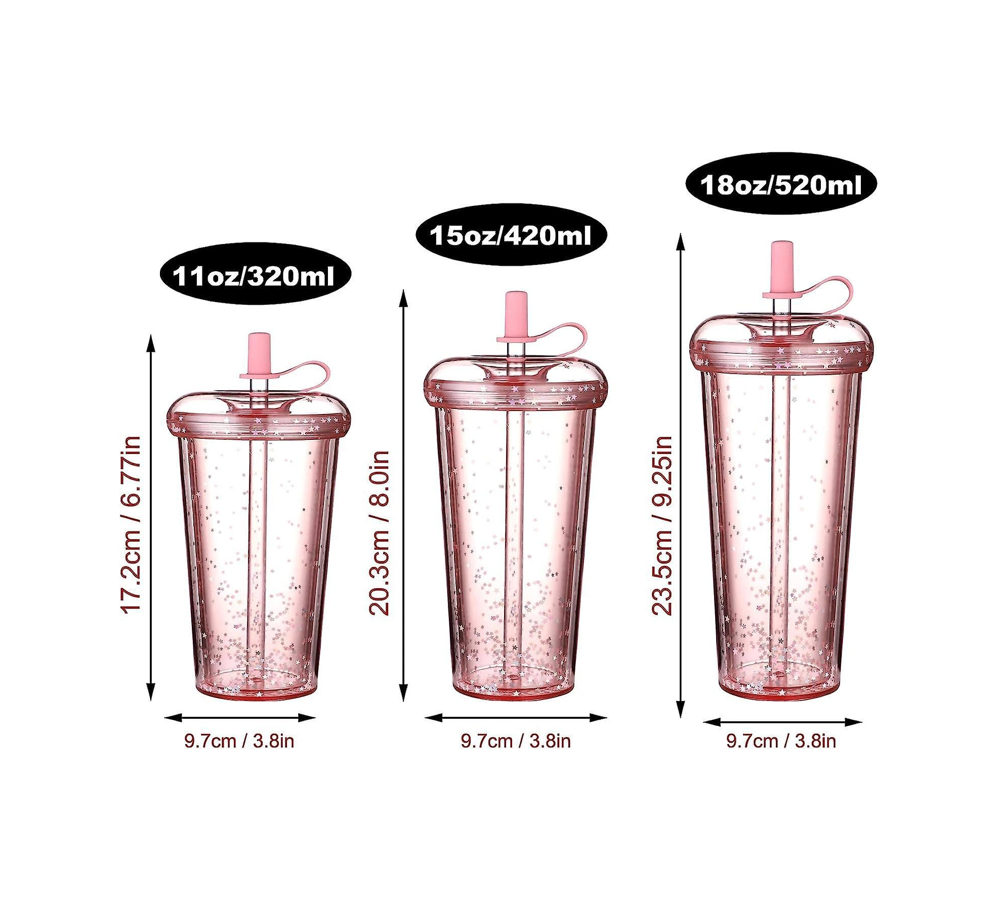 Munk Pipetli Kupa - Seyahat, Buzlu Kahve Ve Smoothie İçin 44 Cl Yeniden Kullanılabilir Kupa - Soğuk Ve Sıcak İçecekler İçin Şeffaf Plastik Kupa