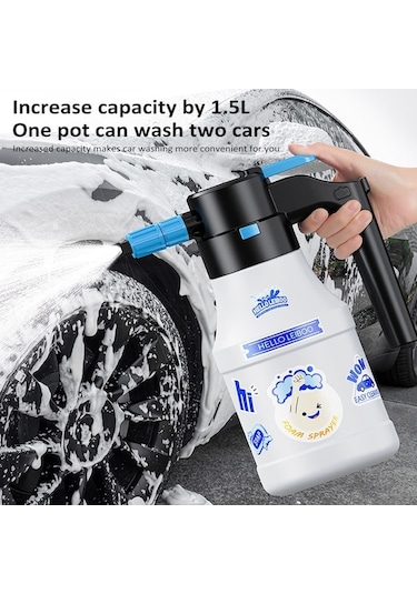 Gebibd 1.5l Elektrikli Köpük Püskürtücü Araba Yıkama Püskürtücü, Usb Şarjlı, Ev, Bahçe, Araba İçin Basınçlı Köpük Püskürtücü