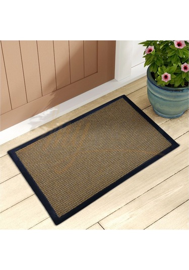 Bej Halıdan Çamur Ve Toz Sıyırıcı Çerçeveli Kapı Önü Paspası Null
