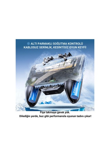 Coofbe Profesyonel Yüksek Hassasiyetli 4000mah Şarjlı 6 Parmak Telefon Soğutucu Ve Joystick Gamepad Tetik