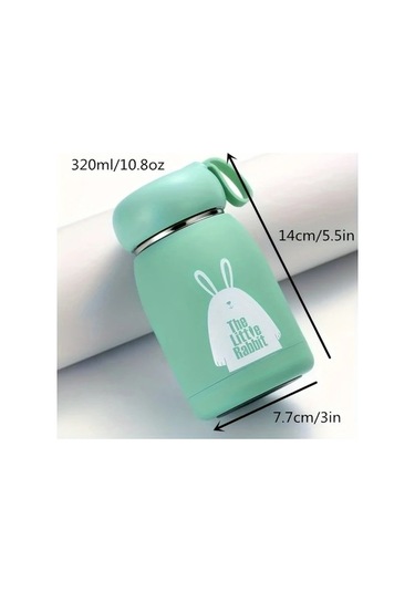 Trendooze Gaojunshop01 Yeşil Tavşan Matara, Yalıtımlı Paslanmaz Çelik Termos Yeşil