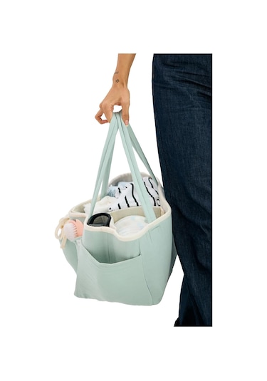 Miniboni Müslin Anne Organizer Çanta - Yeşil Standart Yeşil