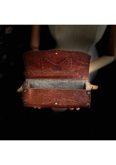 Hakiki Deri, El Yapımı Bayan Çanta, Bayan Cüzdan Larissa V32 Açık Kahverengi