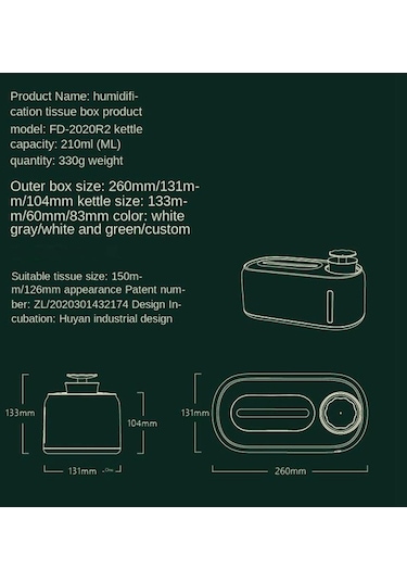 Pazly Yükseltme Yeşil Suntek Nemlendirici Mendil Kutusu Kapaklı Islak Dispenser Oq Yeşil