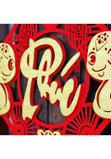 Geeroyoo 2025 Yılan Yılı Vietnam Yeni Yıl Dekoru - Geleneksel Felt Kumaştan Yapılmış Şans Süsü