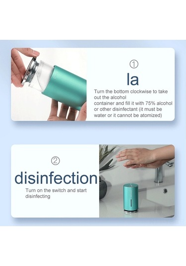 Moly Yunboo 150ml Akıllı Nemlendirici, Hava Temizleyici Dezenfektan, Otomatik Algılama, Li-poly Batarya, Yeşil