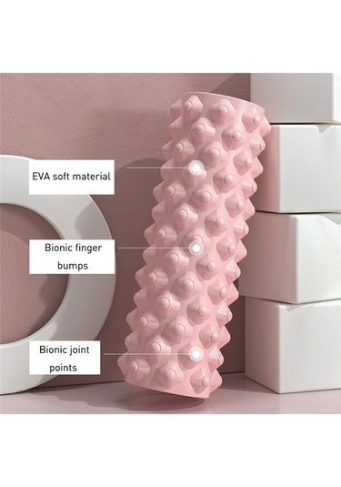 Anjiexun Yoga Direği Mini Egzersiz Aleti Spor Salonu Köpük Silindiri Egzersiz Boyun Masajı Pembe