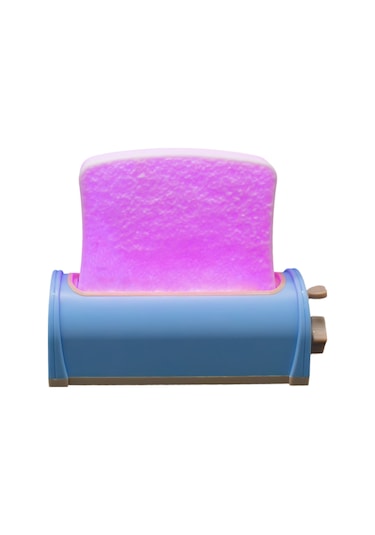 Geeroyoo Mavi 3d Tost Şekilli Led Gece Lambası - 8 Renkli Ev Dekorasyon Aydınlatması, Şarj Edilebilir Ve Enerji Tasarruflu Odalar İçin Mavi