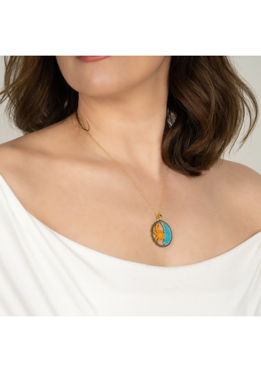 Kayra Mücevher Mineli Yengeç Burcu Altın Kaplama Kolye