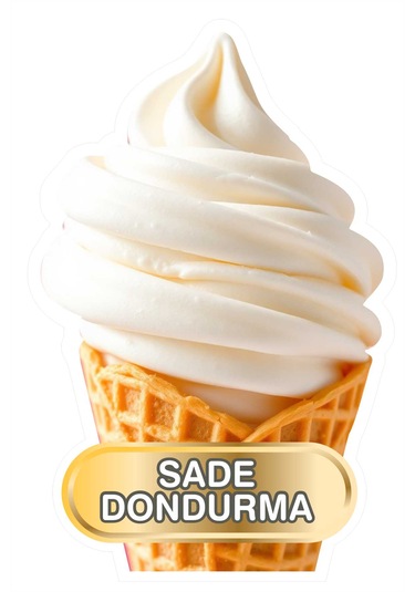 20x30 Cm Sade Dondurma Sticker Dondurmacı Vitrin Mutfak Duvar Çok Renkli