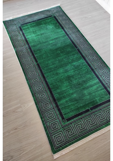 Bambu Yeşil Mutfak Halısı Dekoratif Salon Halısı