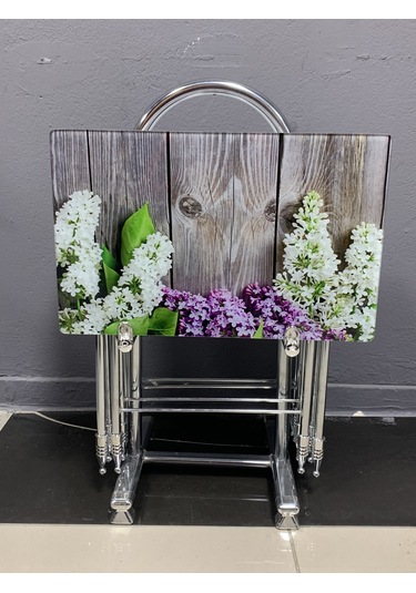 Camlı Çanta Sehpa, Sehpa, Zigon, 4lü Zigon, Çanta Sehpa-sümbül