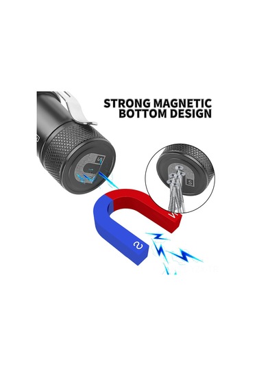 Yaozixa 6603 P8 Led El Feneri, Type-c Şarjlı, 500-600 Lumens, 100-200m Menzil, Manyetik Ve Kalem Klasörlü, Hafif Ve Taşınabilir, Ipx4 Su Geçirmez