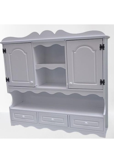 Hobi Adn 90353 Dekoratif Mutfak Dolap 3çekm Terek Mdf Parlak Beyaz Lake El Yapım