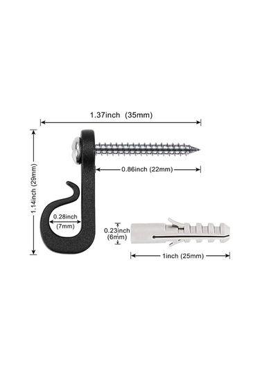 Sones 45 Adet / Kutu Tatil Işıkları Askı Kancaları Tel Ve Led Işık İçin Phillips Vida İle Siyah