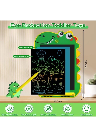 Dinozor Lcd Yazma Tableti 8.5 İnç Sıcak Satış Dijital Yazma Tablet Fabrika Fiyat Elektronik Çizim Ku Yeşil