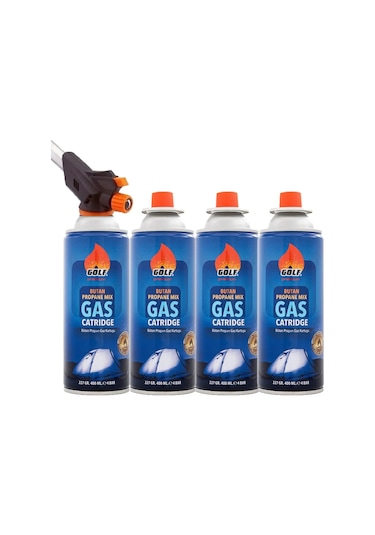Golf 4 Adet 227 Gr Gaz Kartuşlu Pürmüz Ve Çakmaklı Başlık Set Kam Siyah