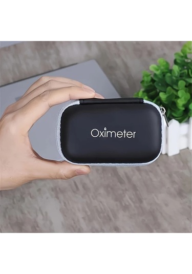 Zhanglei001 Siyah Gri Oksijen Metre Taşıma Çantası Taşınabilir Oksimetre Kutusu