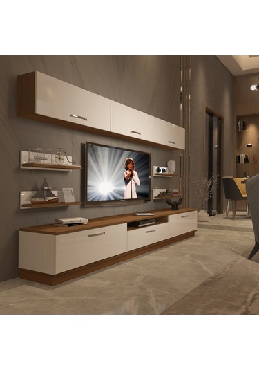Decoraktiv Trendstyle 8y Mdf Tv Ünitesi Tv Sehpası Ceviz - Beyaz
