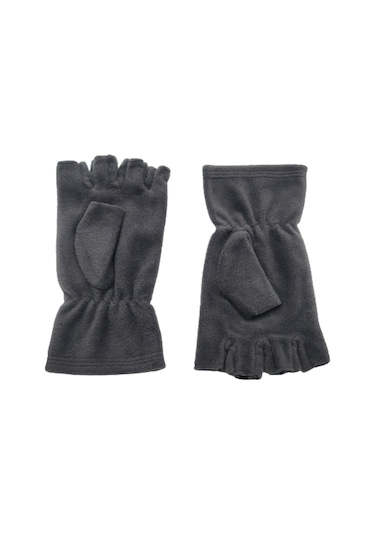 Antrasit Parmaksız Kesik Yarım Parmak Kışlık Termal Polar Eldiven Antrasit