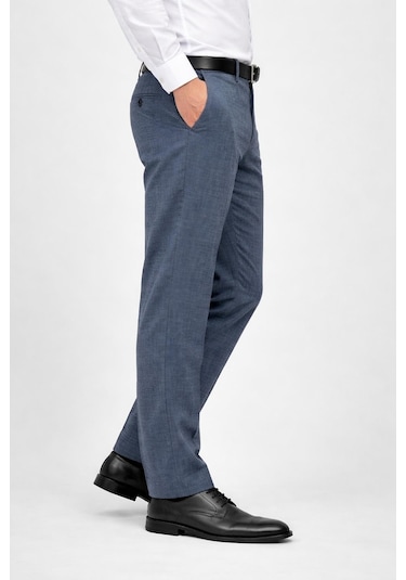 Classics Men Caserta Klasik Fit Likralı Erkek Kanvas Pantolon - 7517 Mavi